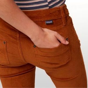 Patagonia orange skinny corduroys